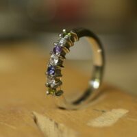 Zilveren ring met 3 kleuren zirkonia